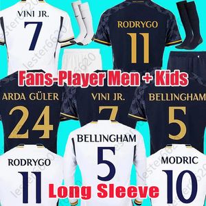 BELLINGHAM voetbalshirts VINI JR RODRYGO REAL MODRIC tenue met lange mouwen 23 24 CAMAVINGA TCHOUAMENI VALVERDE KINDEREN KINDEREN VOETBALSHIRT KITS MADRIDS