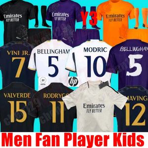 Bellingham Soccer Real Madrids 23 24 Shirt Vini Jr Camavinga Alaba Hazard asensio Modric Marcelo Final Football Jerseys Camiseta Men Kids Kit
