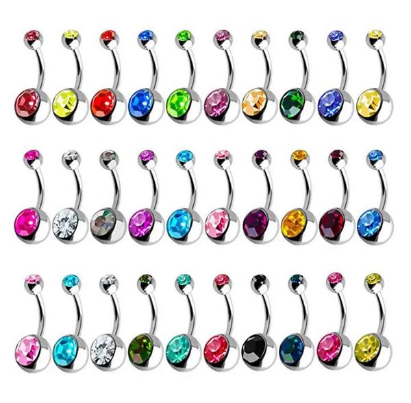 Anello ombelico Acciaio chirurgico Ipoallergenico Senza piombo e nichel 14 Gauge Piercing all'ombelico Gioielli per il corpo Colori misti per le donne