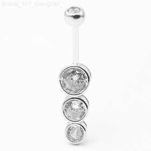 Navel ringen voor vrouwen 925 sterling zilveren ronde kubieke zirkonia navel gebogen barbell sexy body piercing sieraden 6 8 10mm l230808