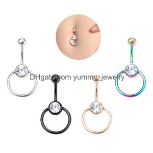 Navelpiercings Chirurgisch Staal Navelpiercing Ring Bar Ronde Ombligo Barbell Voor Vrouw Y Lichaam Sieraden Drop Delivery Dhvc7