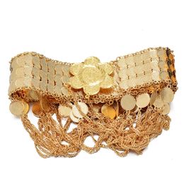 Cadenas del vientre Cadena del cuerpo nupcial Joyería Color oro Moneda turca Mujeres Cinturones de cintura larga Mhamad Regalo de novia 230802