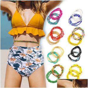 Chaînes De Ventre Chaîne Élastique Taille Africaine Perles Corps Femmes Filles D'été Boho Bijoux Accessoires Drop Delivery Dhnxj