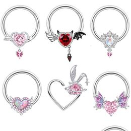 Buikkettingen Gaby Hart Septum Clicker RVS Chirurgische Piercing Neusring Bk Dangle Sieraden Drop Delivery Sieraden Body Jewel Dhd5I