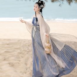Buikkettingen Hanfu Chinese stijl Super Fairy Tangmade Hezi Rok Han Element Borduren Dagelijks lente- en zomerpak 231208