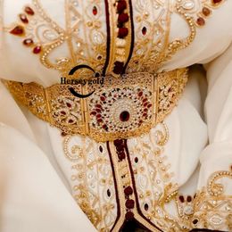 Chaînes de ventre caftan musulman mariage ceinture de mariée plaqué or goutte d'eau chaîne de ventre bijoux de mariée marocaine ceinture de robe en métal ethnique 230706