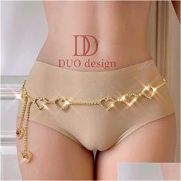 Chaînes de ventre Discothèque Bikini Fringe Coeur Chaîne Déclaration Sparkling Strass Cristal Gland Amour Taille Drop Livraison Bijoux Corps Dh3Gv