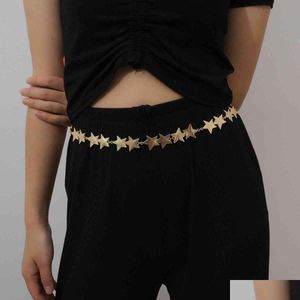 Chaînes de ventre pentagramme chaîne de taille en métal monocouche pour femmes accessoires de charme Kpop bijoux de corps mode livraison directe Dhgarden Dhzwo