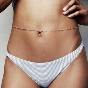 Chaînes de ventre Sexy Corps Bijoux Strass Tennis Taille Chaîne Pour Femmes Plage Charme Bikini Ventre Chaîne Simple Taille Chaîne Ceinture En Gros Z0508