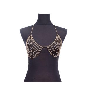 Chaînes de ventre femmes taille bijoux maille corps chaîne soutien-gorge cristal 18 E3 livraison directe Dhmo2