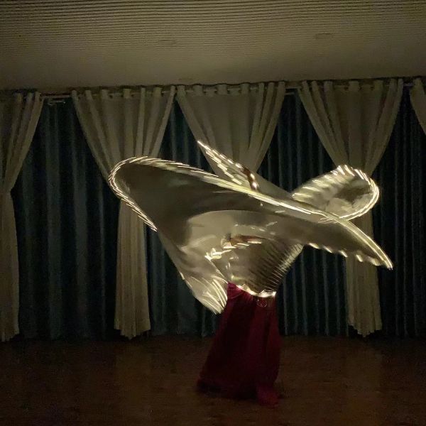 Danza del vientre Liderando alas ISIS Ambos lados Performance fluorescente de mariposa Dancing Bellydance Carnival Led trajes espectáculos