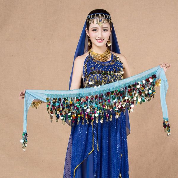 Belly Dancing Belt Multicolor Dance Accessoires Sequins Hip Scarf Chain de danse Belly Dance Costumes Belly Dance Belt for Women