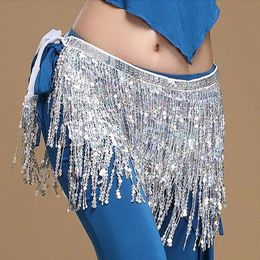 Jupe de ventre paillettes gland hanche écharpe taille chaîne ceintures pour femmes ventre hanche écharpe danse mini jupe vêtements de danse Performance vêtements 240112