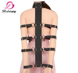 Belsiang Bdsm Bondage jouets esclave fétiche en cuir Bondage collier de retenue équipement sexuel outil pour jouets sexuels pour Couples Sex Shop S1022491443