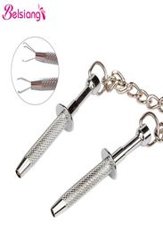 Belsiang borstclips tepelklemmen voor vrouwen marteling kettingschroef tepel bdsm staal bondage volwassen seksspeeltjes voor paren NC4 Y2011183328908