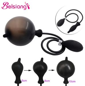 Belsiang Plugs gonflables Plugs Dilatador Silicone Expander Anal Plug Mastrug Pompe Pump Masturbator Adult Sex Toys for Women Men Y11661706