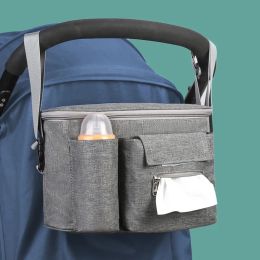 Cinturón Baby Stroller Bag Organizer Copa de botella Botas Bolsas de pañales Accesorios de bolsas de pañales de maternidad para carruaje portátil para bebés