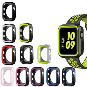 11 kleuren sport siliconen case voor apple watch zachte beschermer beschermende gevallen van iWatch 38mm 42mm 40mm 44mm 41mm 45mm 49mm