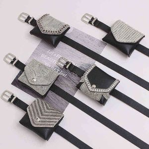 sacs de ceinture Concave Shape Blingbling Shiny Belt Sac de taille amovible à double usage 220723