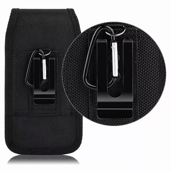 Clip de ceinture Holster Étuis de téléphone universels Pochette en cuir pour iPhone 14 13 Samsung Huawei Moto LG Nylon Sport Taille Pack Sac Flip Moblie Couvertures de téléphone portable