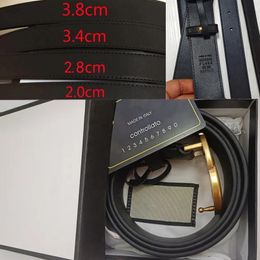 cinturón cinturón de diseñador cinturones para mujeres hombres cinturón hebilla de moda cuero genuino Ancho 2.0 2.8 3.4 3.8 cm Múltiples estilos con caja sin caja opcional