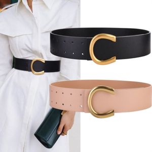 Riem voor vrouw mode gladde gesp brut letter ontwerp dames riemen echte koeienhuidbreedte 5 6 cm 5 kleuren zeer kwaliteit 251T