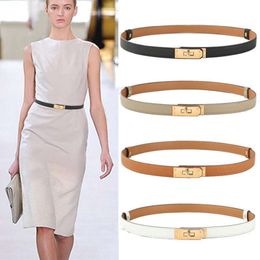 ceinture pour femmes designer étroits ceintures de luxe silencieuses orange noir simple gracieux ceinture pour robes minces petite boucle en métal lisse en cuir ceinture de créateur