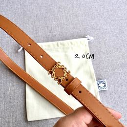 Ceinture pour femmes en cuir véritable 2,0 cm de largeur Haute qualité Mode Ceintures pour femmes Boucle lisse avec jupe en jean Petit costume All-match avec boîte en gros