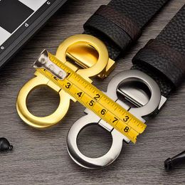 Cinturón clásico Feeragimo para mujer, cinturones de diseño de lujo, hebilla de cobre, hebilla automática, cinturón de negocios para hombre