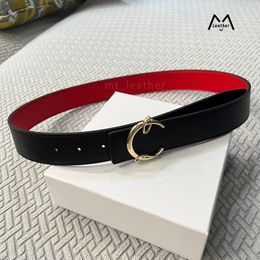 Riem man ontwerper voor vrouw zwart rood omkeerbare tailleband breedte 3.8cm mode casual stijl Goud Zilver Gladde gesp rode onderkant leer 105-125cm groothandel