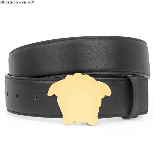 Cinturón Hombre Moda Mujer Cinturones Diseñador Smooth Gold Sliver Gun hebilla negra Cuero de vaca de calidad superior 2023