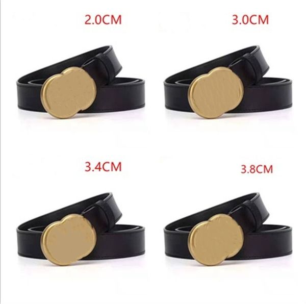 Ceinture de designer pour hommes Ceinture de luxe pour femme pour homme femme mode décontractée double boucle de lettre d'or noir ceintures en cuir véritable Cintura Ceinture 2.0-3.8 largeur avec boîte