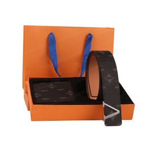 Cinturón Monedero Conjunto Cinturón de diseñador Moda de lujo Cinturones para hombres y mujeres Alta calidad Negocios Casual Cinturón con letras para hombres Ancho 3.8 cm caja de cinturón