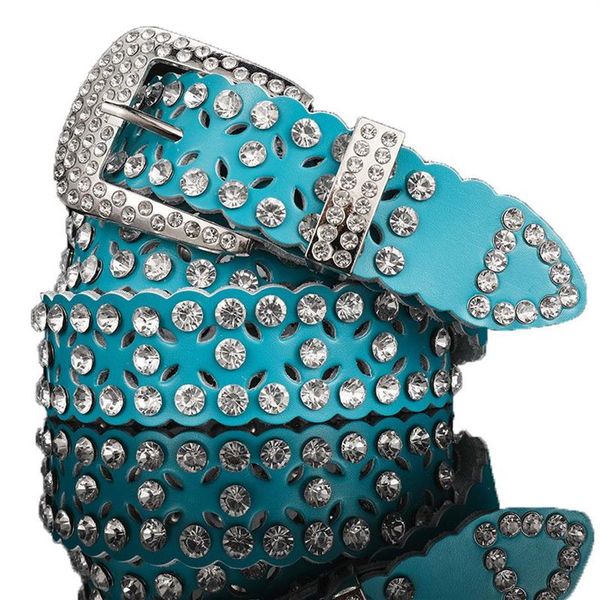 Cinturón Cinturones de diamantes de imitación para mujer Diseñador Cinturón de diamantes Ancho 3 2 CM Piel de vaca Brillo Clásico Cinturón femenino Belts2432