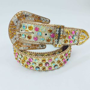 Riem dames diamant ingelegde lint acryl punk kleur diamant pareliescent verf driedelige riemstijl hete meid 240315