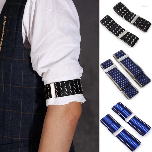 Cinturones 1 par Camisa para hombre Banda para el brazo Brazalete elástico ajustable Manga Bartender Manguito Titular Hebilla de metal Fiesta Boda Accesorio de ropa