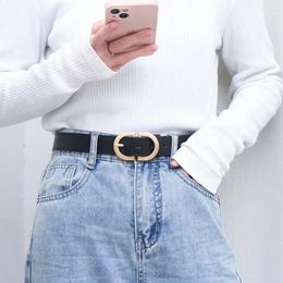Ceintures 100 cm ceinture de mode femelle boucle métallique simple pour femmes jeans de costume noir accessoires de vêtements