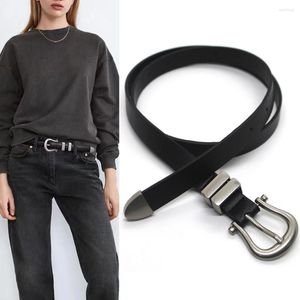 Cinturones 105 cm Cinturón de moda femenina Hebilla de metal simple para mujeres Traje negro Jeans Accesorios de ropa
