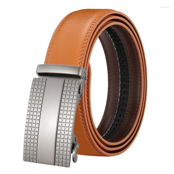 Ceintures 110-130cm longue ceinture pour hommes alliage boucle automatique véritable peau de vache en cuir véritable mode masculine de haute qualité