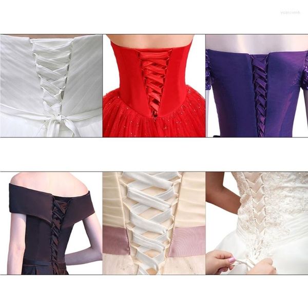 Ceintures 118Inch Wedding Dress Zipper Remplacement Réglable Corset Back Kit Lace-Up Sati