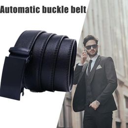 Ceintures 124 cm hommes ceinture de boucle automatique de boucle noire facile à supprimer un bon cadeau confortable pour le petit ami GIF d'anniversaire R7U3