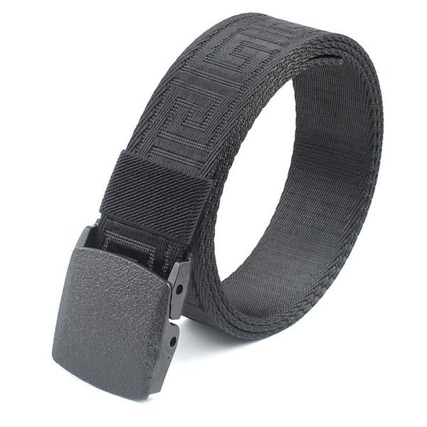 Ceintures 125cm hommes tactiques toile de nylon carré boucle lisse motif de tissage ceinture sport de plein air homme ceinture KT154