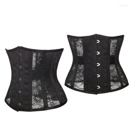 Ceintures 14 corsets d'entraînement de taille noirs robustes désossés en acier Shaper cadeau de corps de sablier pour la Saint-Valentin 1XCA