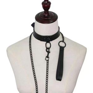 Riemen 1 st sexy ketting voor vrouwen dames punk gotische riem kraag zwarte accessoires pu lederen slaaf tractie bondage nekbelsten zijn 314f