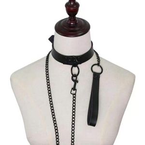 Cinturones 1 unid collar sexy para mujeres para mujer punk gótico collar de correa accesorios negros pu cuero esclavo tracción cuerda bondage neckbel2795