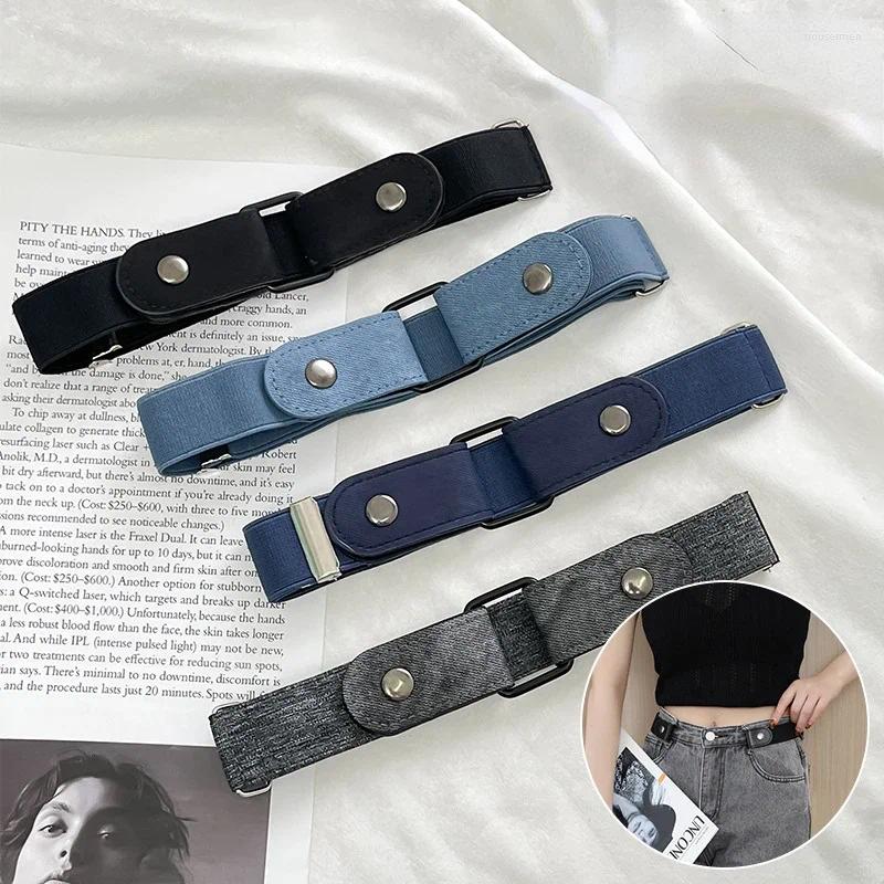 Belts 1PC Stretch Elastic Waist Band Adjustable Invisible Women Belt Buckle-Free For Men Jean Pants Dress Easy To Wear No Buckle