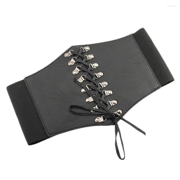 Cinturones, 1 pieza, cinturón ancho para mujer, lazo de encaje, corbata para vestido, falda, ropa, decoración y camisa (negro)