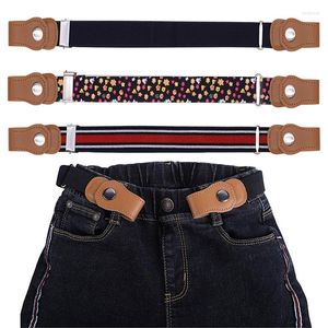 Cinturones 1 unids Cinturón elástico ajustable colorido para niños con hebilla oculta suave para niño pequeño para evitar que los pantalones caigan