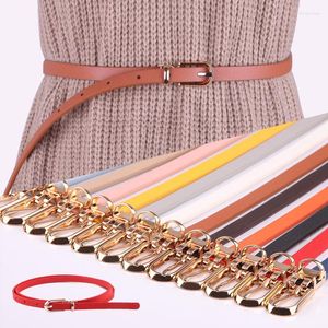 Ceintures 1 pièces femmes Simple Faux cuir couleur bonbon mince maigre ceinture réglable alliage boucle ardillon ceinture robe sangle