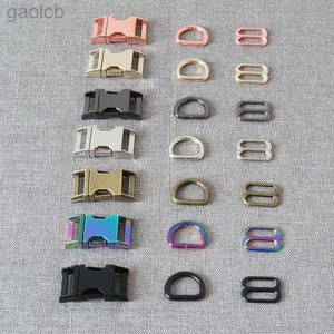 Cinturones 1set Strong Hardware Slider D Anillo Liberación Cinturón Hebilla Cat Pet Dog Collar Arnés Paracord Costura ldd240313